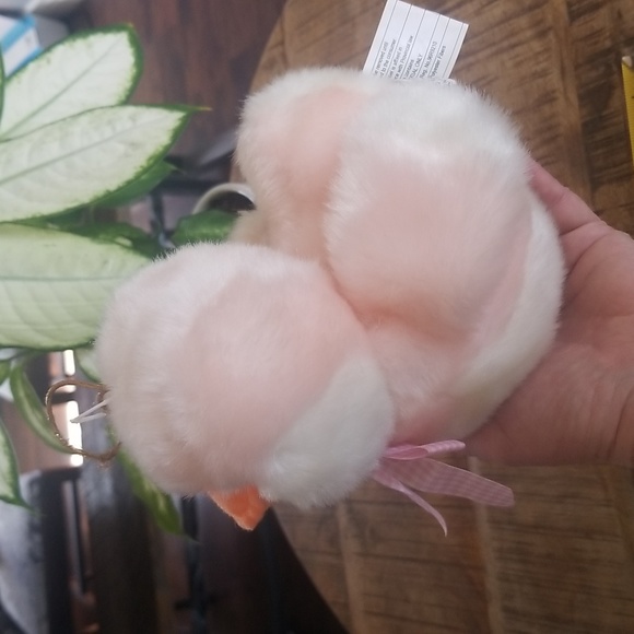 Pink Baby Chick with Gingham Ribbon Bow with Squeaky Sound - Picture 3 of 9